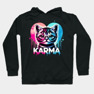 Cat Heart Shape Funny Gifts For Girls Kids Women Men Karma Hoodie